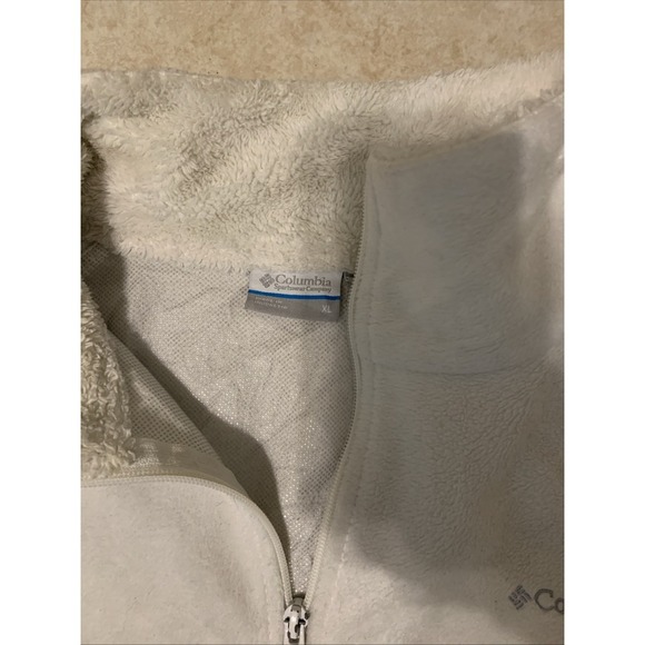 Columbia Women's White Fleece Full Zip Jacket Size XL - Picture 2 of 4
